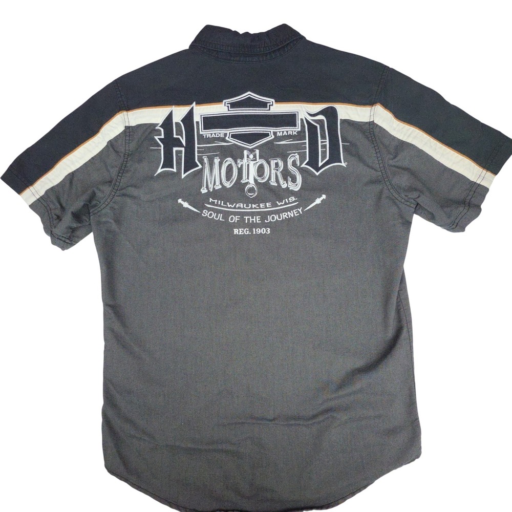 Harley-Davidson Genuine MotorClothes Button Up Shirt Mens M Gray Soul Journey